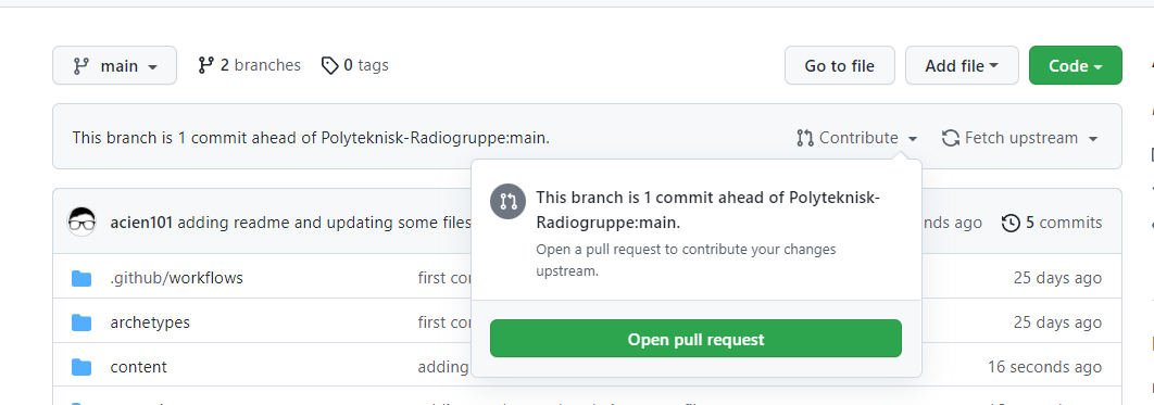 Open pull request